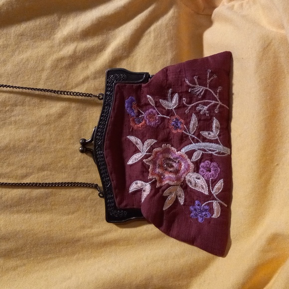 Handbags - Silk Embroidered Victorian Style Crossbody Bag